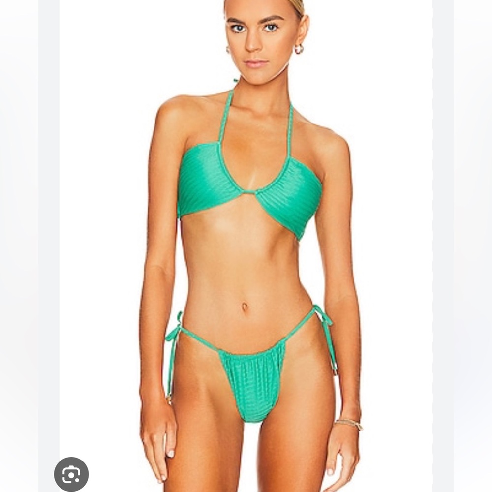 Monday swimwear jade jacquard bikini